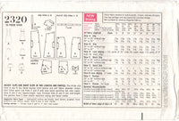 Style 2320 A-line Slips and Waist Slips in Two Lengths and Panties, Partially Cut, Complete Sewing Pattern Size 12