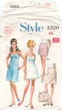 Style 2320 A-line Slips and Waist Slips in Two Lengths and Panties, Partially Cut, Complete Sewing Pattern Size 12