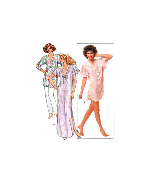 Butterick 3850 Sleepwear: Nightshirt and Pants, Uncut Sewing Pattern Size 6-14