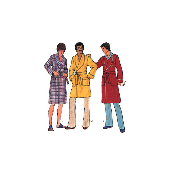 Simplicity 7080 Men's Robe in Two Lengths, Uncut, Factory Folded Sewing Pattern Size 34-36
