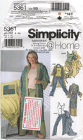 Simplicity 5361 Robe in Two Lengths, Pants, Knit Tank Top, Blanket and Pillow Cover, Uncut, Factory Folded Sewing Pattern Multi Plus Size