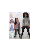 McCall's 7859 Child's and Girl's Pullover Tops with Optional Hood and Leggings, Uncut, Factory Folded Sewing Pattern Multi Size 7-14