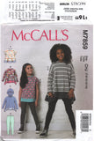 McCall's 7859 Child's and Girl's Pullover Tops with Optional Hood and Leggings, Uncut, Factory Folded Sewing Pattern Multi Size 7-14