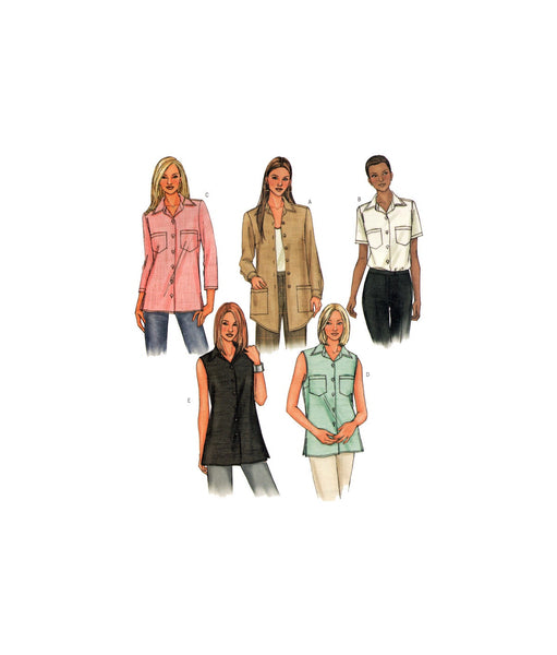Butterick 3926 Loose Fitting Shirt Top in Three Lengths with Sleeve Length Variations, Uncut, Factory Folded Sewing Pattern Size 6-10