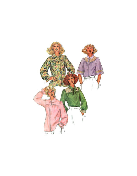 McCall's 6323 Front Buttoned Shirt with Shaped Yoke and Long or Elbow Length Sleeves, Uncut, Factory Folded Sewing Pattern Size 10