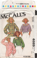 McCall's 6323 Front Buttoned Shirt with Shaped Yoke and Long or Elbow Length Sleeves, Uncut, Factory Folded Sewing Pattern Size 10