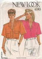 New Look 6143 Loose Fitting Short Sleeve Shirt with Optional Epaulettes, Uncut, Factory Folded Sewing Pattern Multi Size 8-18