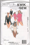 Kwik Sew 2341 Long Sleeve Bodysuits with Neckline Variations, Uncut, Factory Folded Sewing Pattern Multi Size 31.5-45