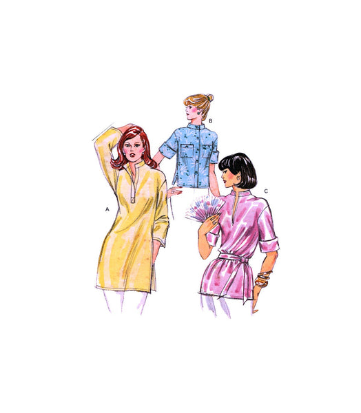 Kwik Sew 979 Tunic Tops in Three Styles and Tie Belt, Uncut, Factory Folded Sewing Pattern Size 6-12