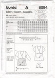 Burda 8094 Maternity Wear: Semi-Fitted V-Neck Shirt with Long or Short Sleeves, Uncut, Factory Folded Sewing Pattern Multi Size 10-22