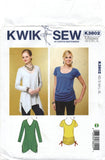 Kwik Sew 3802 V-Neckline Tops with Ruched or Shaped Hemline, Uncut, Factory Folded Sewing Pattern Multi Size 31.5-45