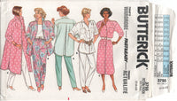 Butterick 3755 Loose Fitting Straight Shirt Dress or Longline Shirt and Pants, Uncut, Factory Folded Sewing Pattern Size 8-14