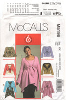 McCall's 5196 Shrugs, Top and Tunic, Uncut, Factory Folded Sewing Pattern Multi Plus Size 26-32