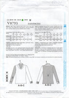 Vogue Designer Original 8793 Katherine Tilton Fitted Pullover Tops, Uncut, Factory Folded Sewing Pattern Multi Size 4-14