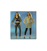 Burda 7872  Cowl or V-Neckline, Kimono Sleeve Top in Two Lengths, Uncut, Factory Folded Sewing Pattern Multi Size 6-18