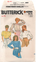 Butterick 4292 Pullover Blouse with Three Sleeve Lengths, Uncut, Factory Folded Sewing Pattern Size 12