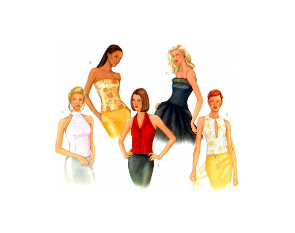 Butterick 6879 Princess Seam Tops with Neckline Variations, Uncut, Factory Folded Sewing Pattern Size 12-16