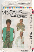 McCall's 7495 Cover Ups with Sleeve Variations, Uncut, Factory Folded Sewing Pattern Size 10-12