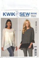 Kwik Sew 4134 Empire Waist Back Tops with Round Neckline, Uncut, Factory Folded Sewing Pattern Multi Size 31.5-45