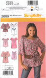 Simplicity 2689 Girls' Plus Dress or Tunic and Belt, Uncut, Factory Folded Sewing Pattern Multi Size 8-16