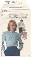 Simplicity 7121 Back Button Closing Blouse with Front Tuck Variations, Uncut, Factory Folded Sewing Pattern Size 10