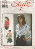 Style 1452 Fitted, Panelled Bodice, Front Buttoned Blouse with Shawl Collar, Uncut, Factory Folded Sewing Pattern Size 12-16