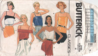Butterick 3193 Camisole Tops with Style Variations, Partially Cut, Complete Sewing Pattern Size 8