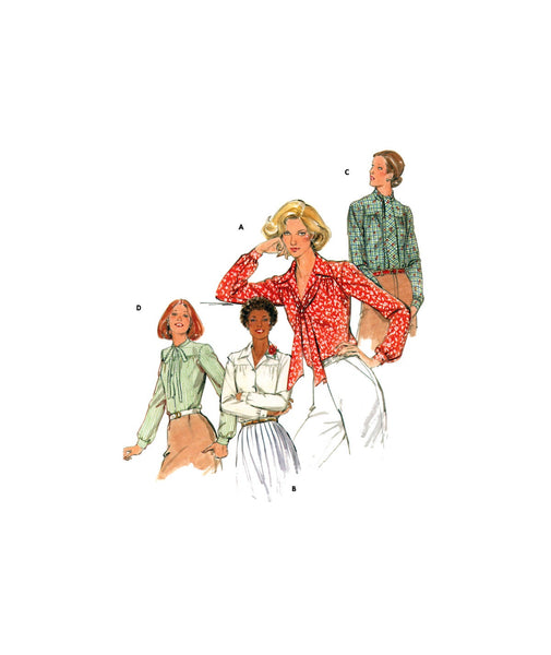 Butterick 5524 Blouse with Front/Back Yokes and Ties, Uncut, Factory Folded Sewing Pattern Size 14