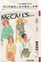 McCall's 6433 Front Button Shirt with Shaped Side Vents and Long or Short Sleeves, Uncut, Factory Folded Sewing Pattern Size 12