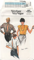 Vogue 9587 Blouse with Back Ties and Sleeve Variations, Uncut, Factory Folded Sewing Pattern Size 8-12