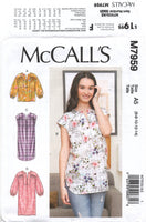 McCall's 7959 Loose Fitting Pullover Tunic and Dresses, Uncut, Factory Folded Sewing Pattern Multi Size 6-14