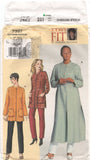 Vogue 7397 A-Line Tunic in Two Lengths and Pants, Uncut, Factory Folded Sewing Pattern Multi Plus Size 46-55