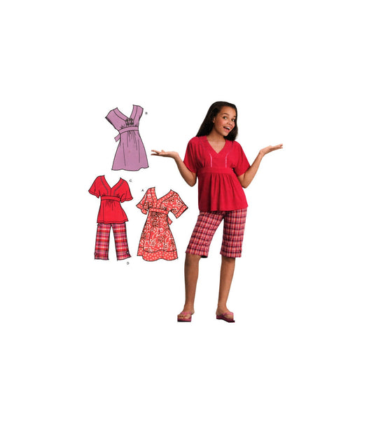 Simplicity 3904 Girls' Dress in Two Lengths, Top and Shorts, Uncut, Factory Folded Sewing Pattern Multi Junior Size 8-16