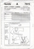 Burda 7872  Cowl or V-Neckline, Kimono Sleeve Top in Two Lengths, Uncut, Factory Folded Sewing Pattern Multi Size 6-18