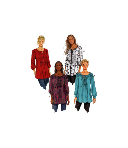 Butterick 5861 Loose Fitting Tunic Top  with Front Tuck Variations, Uncut, Factory Folded Sewing Pattern Size 8-16