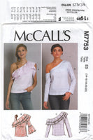 McCall's 7753 Tops with Neckline and Sleeve Variations, Uncut, Factory Folded Sewing Pattern Multi Size 14-22