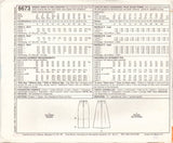 McCall's 6673 Sewing Pattern, Skirts, Size 14-16-18, Uncut, Factory Folded