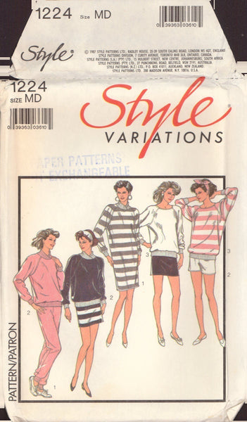 Style 1224 Sewing Pattern, Dress Or Top, Skirt, Pants or Shorts, Size 14-16, Uncut, Factory Folded