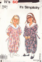 Simplicity 7521 Sewing Pattern, Children's Jumpsuit, Size 3-8, Uncut, Factory Folded