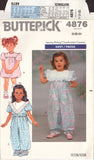 Butterick 4876 Sewing Pattern,  Children's Party Pants, Size 1-2-3, Uncut, Factory Folded