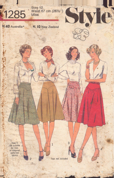 Style 1285 Sewing Pattern, Set of Skirts, Size 12, Cut, Complete