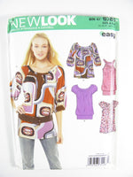 New Look 6780 Casual Knit Tops with Sleeve and Neck Variations, Uncut, Factory Folded Sewing Pattern Multi Size 6-16