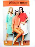 Vintage Mid-century 1960's Villawool Book 86 Featuring Nine Patterns in Nylo Tweed, Starlite Crepe an Gleam Crepe