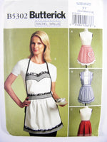 Butterick 5302 Rachel Wallis Design Full and Half Aprons Uncut, Factory Folded, Sewing Pattern Multi-Size S-L