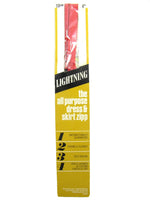 Vintage 1960's Lightning Nylon Scarlet Red Zipper 4" (10 cm) long Unused in Original Packaging, Made in Australia