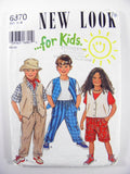 New Look 6370 Childrens' Trousers or Shorts and Waistcoats or Vests, Uncut, Factory Folded Sewing Pattern Multi Size 3-8 child