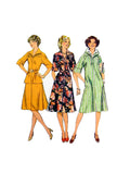 70s Style 1162 Tucked Dress or Top with Collar, Elbow Length Sleeves with Turn Back Cuffs and Panelled Skirt, Uncut Sewing Pattern Size 10