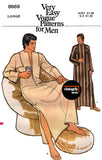 70s Men's Round Neck or Mandarin Collar, Front Zipper Caftan, Various Sizes, Vogue 8669 Vintage Sewing Pattern Reproduction