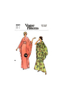 70s Batwing Sleeve Wrap Caftan, Bust 32.5" (83 cm), 34" (87 cm), 36" (92 cm) or 38" (97 cm), Vogue 8551 Sewing Pattern Reproduction