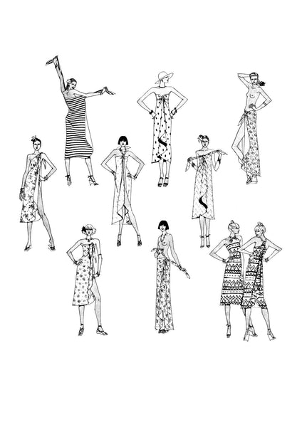Make Your Own Sarong - Instructions for DRAFTING SEWING PATTERN Instant Download pdf, 2 pages